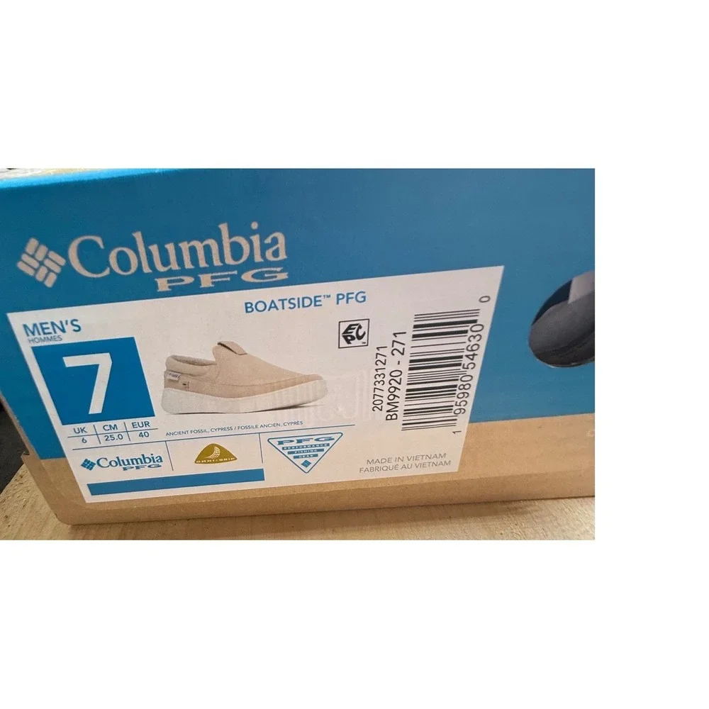 Columbia‎ PFG Boatside Mens Slip On Shoes Ancient Fossil BM9920-271 Size 7 NEW